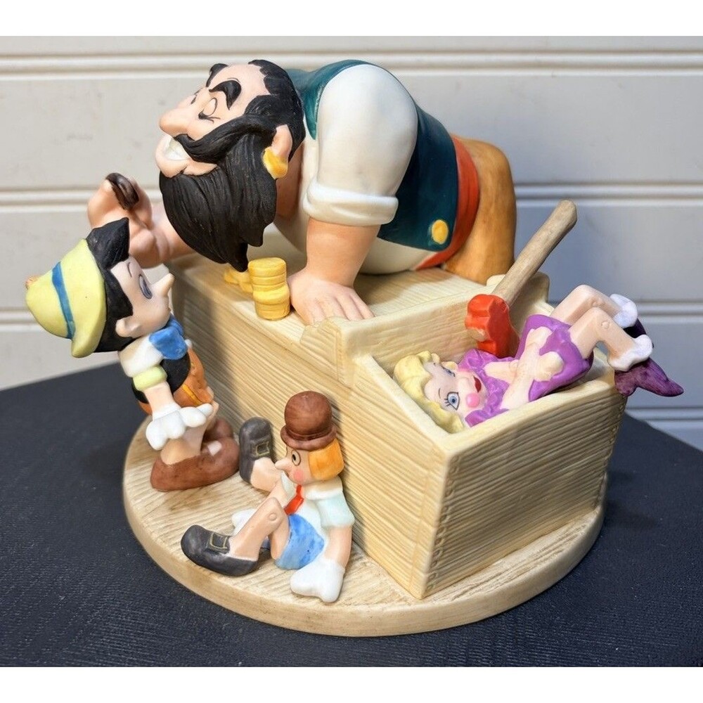 Vtg 1985 Disney Heroes & Villains PINOCCHIO and Stromboli Limited Edition statue